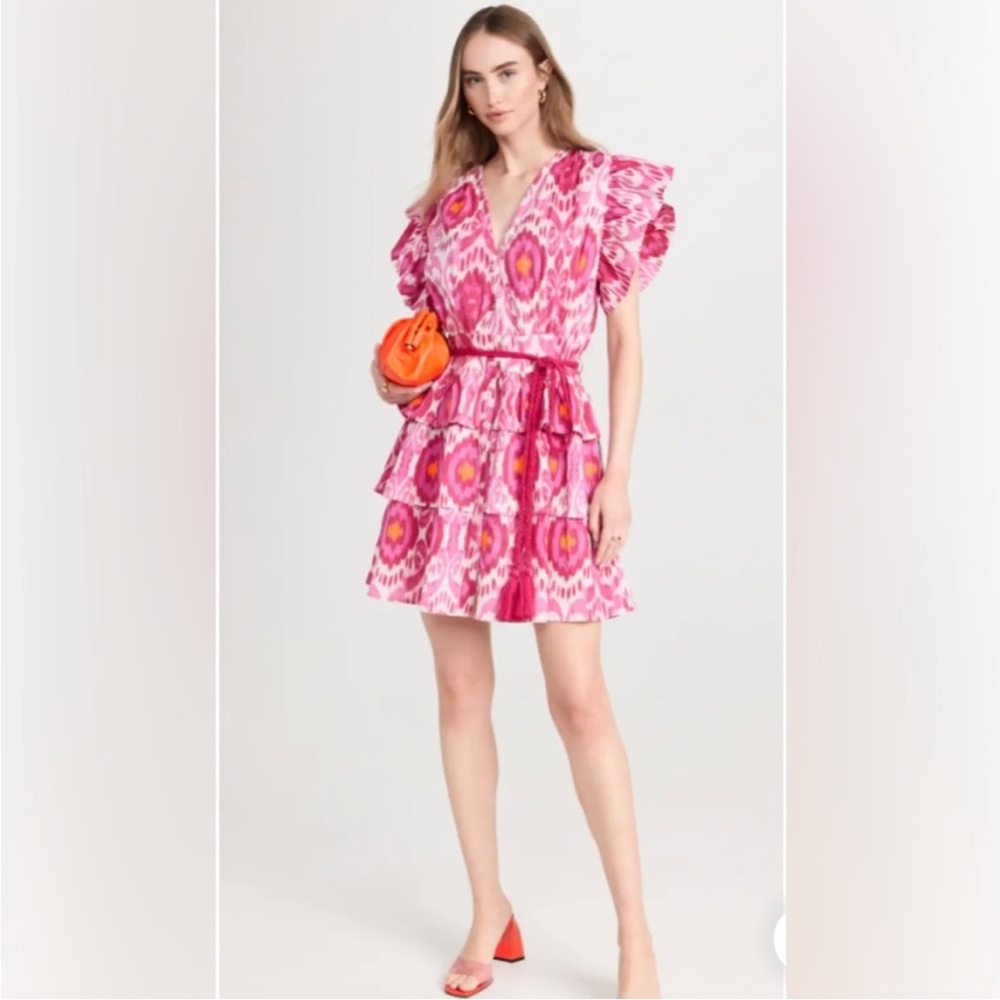 Ro’s Garden Hunan Dress in Magenta June Pink Red Mini Waist Tie Women Sz XL NEW